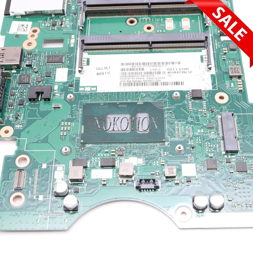 NOKOTION 01ER215 CILL1 L2 LA-C422P اللوحة الرئيسية ل lenovo ثينك باد L570 15.6 بوصة اللوحة المحمول i5-7200U إنتل GMA HD 620