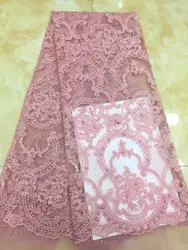 Вышивка сетка тюль кружевная ткань с пайетками Нигерия свадебное платье кружево Мода Африканский французский чистая кружевная ткань TS7567