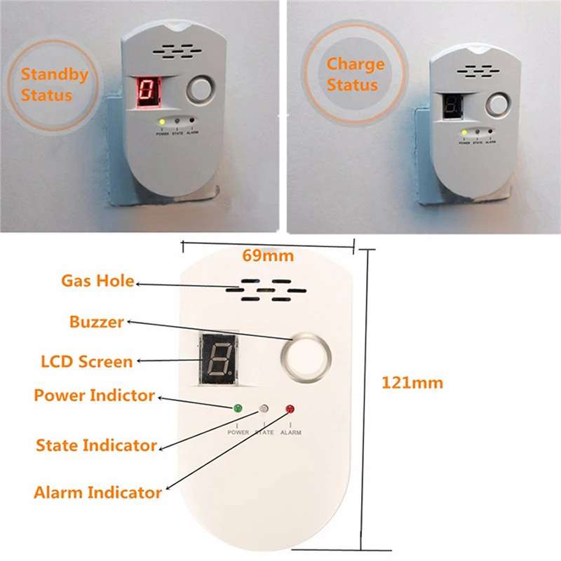 Детектор утечки газа сигнализация монитор, Icarekit, высокая чувствительность LPG СПГ уголь детектор утечки газа сигнализация монитор сигнализации сенсор