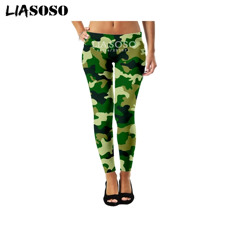 LIASOSO новые пикантные Модные женские Суперэластичные Легинсы 3D принт камуфляж ромб забавные Повседневное хип-хоп Фитнес брюки A069 - Цвет: 5