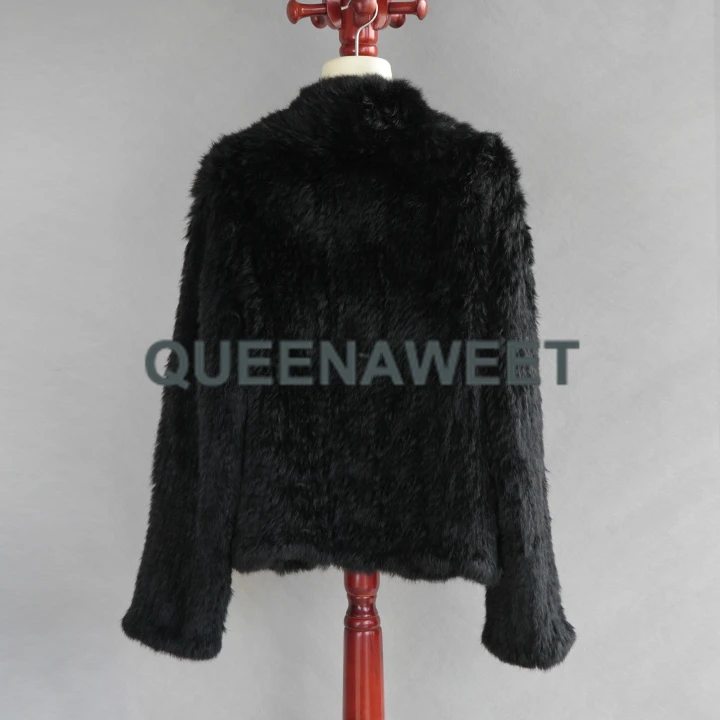 Пальто с натуральным кроличьим мехом, модное пальто с необычным воротником, вязаный кардиган с кроличьим мехом, пальто, пальто, высокое качество