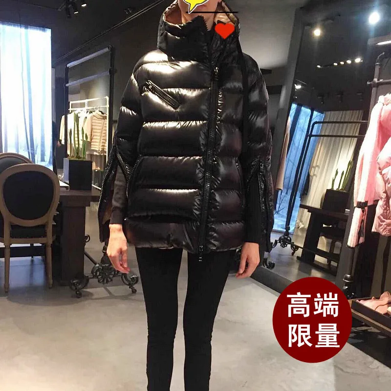 Куртка-пуховик в Корейском стиле, новинка года, осенне-зимняя повседневная приталенная куртка с капюшоном и длинным рукавом на утином пуху, женское плотное пальто NS1309