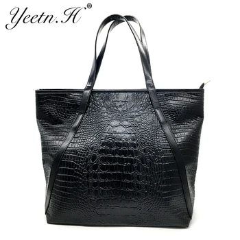 

2017 Hot Sale New Arrival Alligator Leather Women Handbag Fashion Daily Casual Tote Bags Street Style Black Shoulder Bag M5652