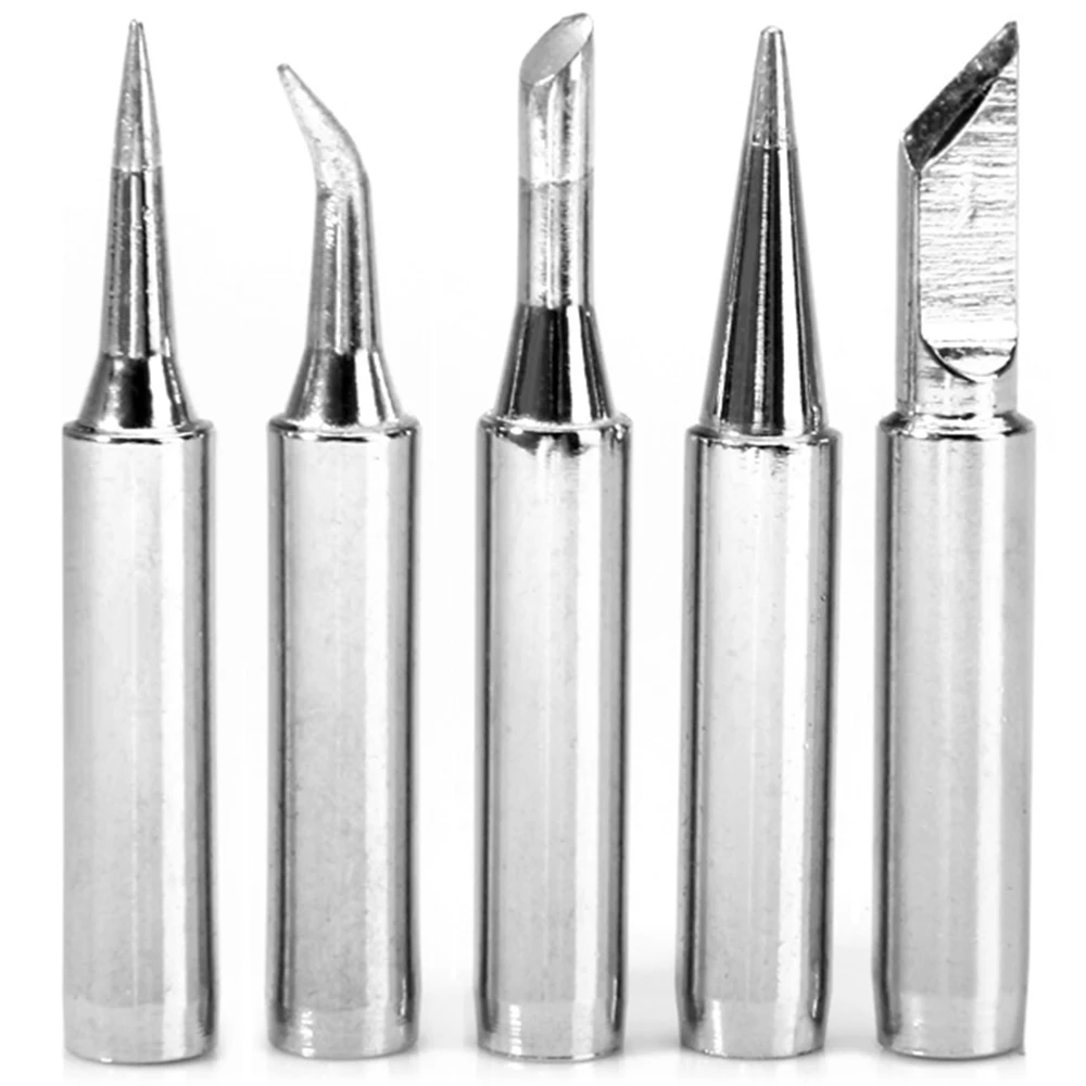5PCS Professional Lead Free Solder Tip Silver Metal Welding Head For