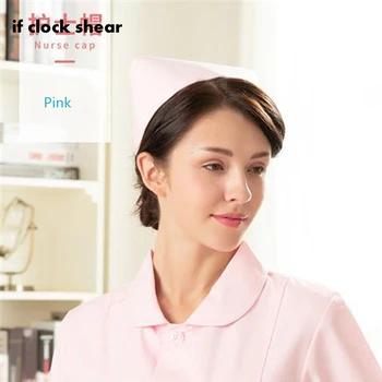

Women Round Cap White Blue Pink Dovetail Hat Hospital Surgical Doctor Practice Head Nurse Cap Profession Medical women scrubs