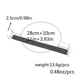 1 шт ожерелье-чокер со стразами ожерелье 5 размер готический блеск черные стразы крутящийся ошейник ожерелье ювелирные изделия вечерние подарок на Рождество - Окраска металла: 25MM