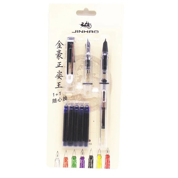 Clear Jinhao 5x Bluew inkt 599 все серии 2 Костюмы средний тонкий перьевая ручка прозрачный белый - Цвет: Clear