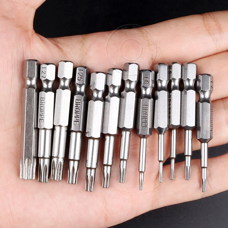 

12pcs 50mm Length Magnetic Torx Screwdriver Bits Set Electric Screw Driver Torx Head T6-T40 Screw Driver