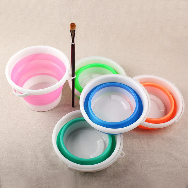 1 шт Складные пять цветных пластиковых ручек бочка для мытья Акриловая картина маслом гуашь и красочные краски ручка бочка материал для рисования