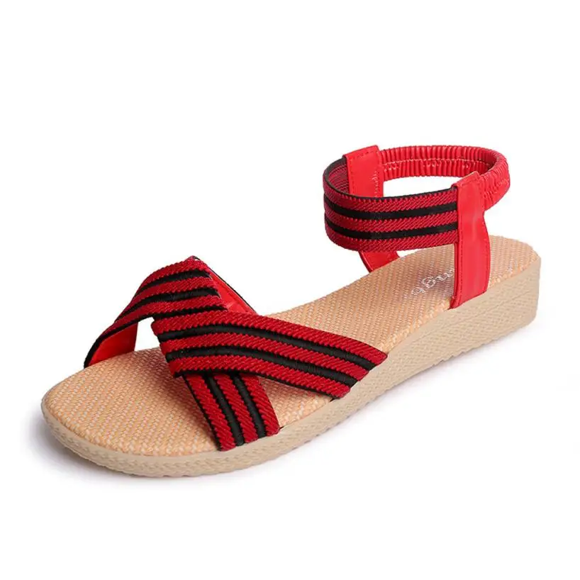 

2017 Summer Fashion Women Flat Shoes Striped Bohemia Flower Casual Shoes Wild Woman Shoes May 30