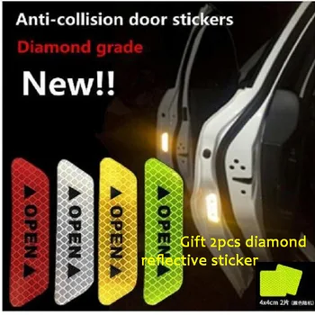 

4PCS/Pack 3M High Reflective Warning Mark Color Change OPEN Motorcycle Bike Helmet Car Door Sticker Decals