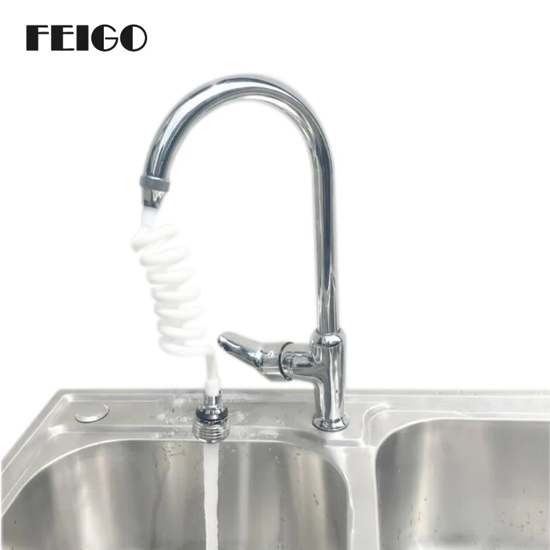 FEIGO 1Pcs Home Stretchable 50cm Water Filter Telescopic Extension Tube Kitchen Faucet Extender Water-Saving Vozzle Filter F613