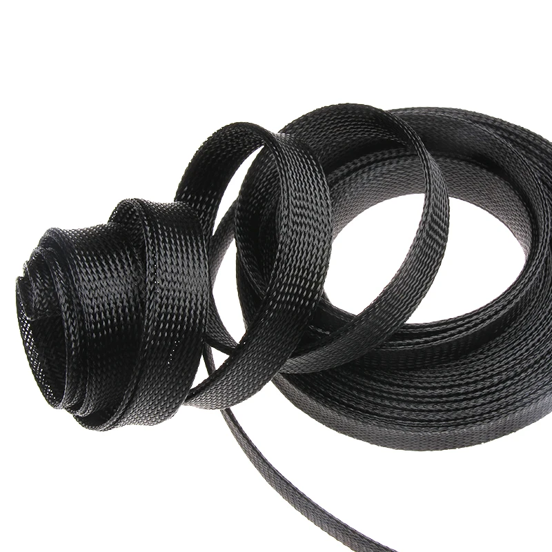 

Braided Cable Sleeves 10M 15mm Black Tight PET Wire Gland High Density Protection Sleeving Expandable Insulation Cable Sleeves