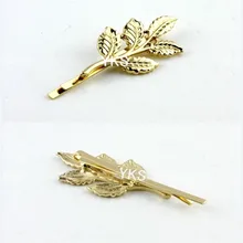 Мода Прекрасные листья золотой металл панк ШПИЛЬКА