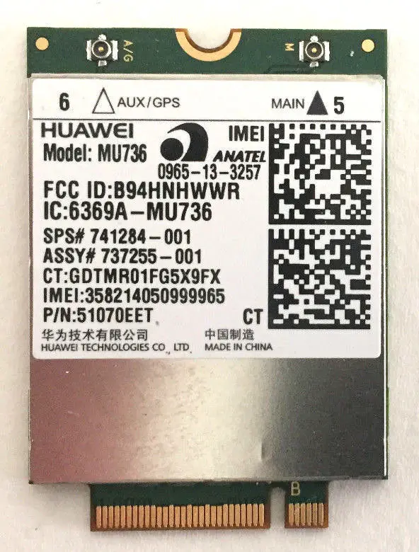

Wireless Adapter Card for MU736 HSPA+ NGFF Wireless 3G WWAN Card GSM GPRS EDGE Module for HP 430 440 445 470 850 SPS:723895-001