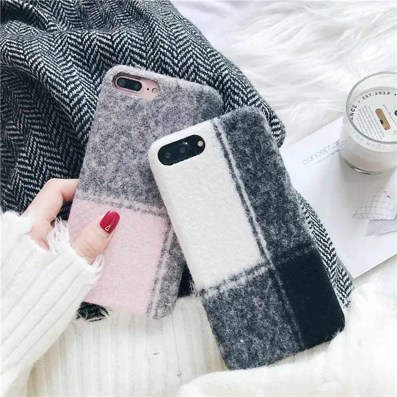 

Plaid Soft For iphone xs max case Phone Cases for iphone 8 plus 6 6s 6 plus for iphone 7 7 puls Fashion Couple Cover