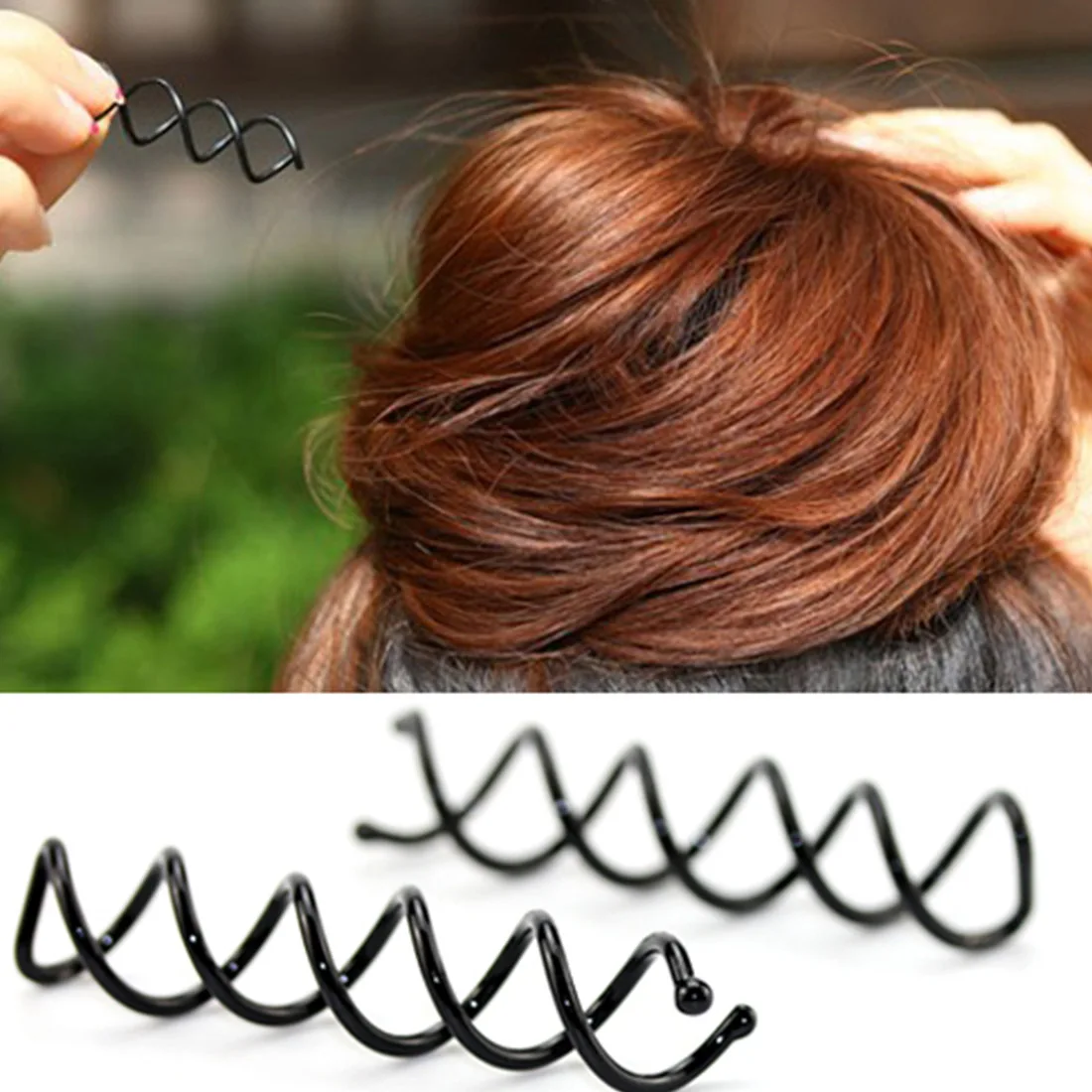 10Pcs Spiral Spin Screw Pin Hair Clip Twist Barrette Black New Hairpins