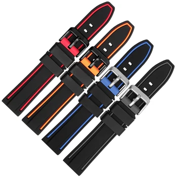 

Waterproof silicone watchband two-colour silicone watch strap 20mm 22mm for TIC watch 1 2 E PRO smart Watch Accessories