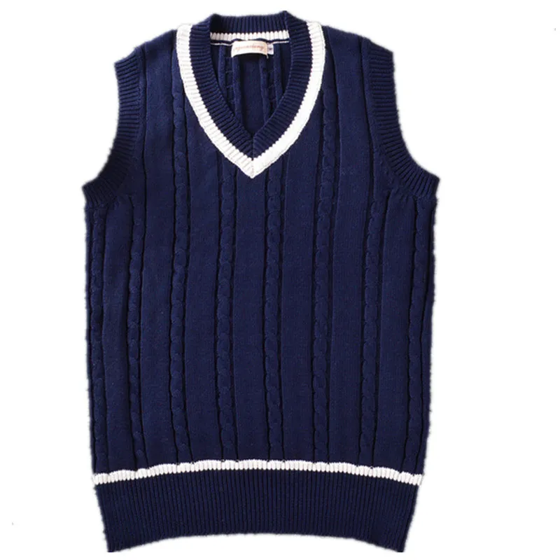 British Preppy Style V Neck Uniform Sweater Vest Men and Women Japanese