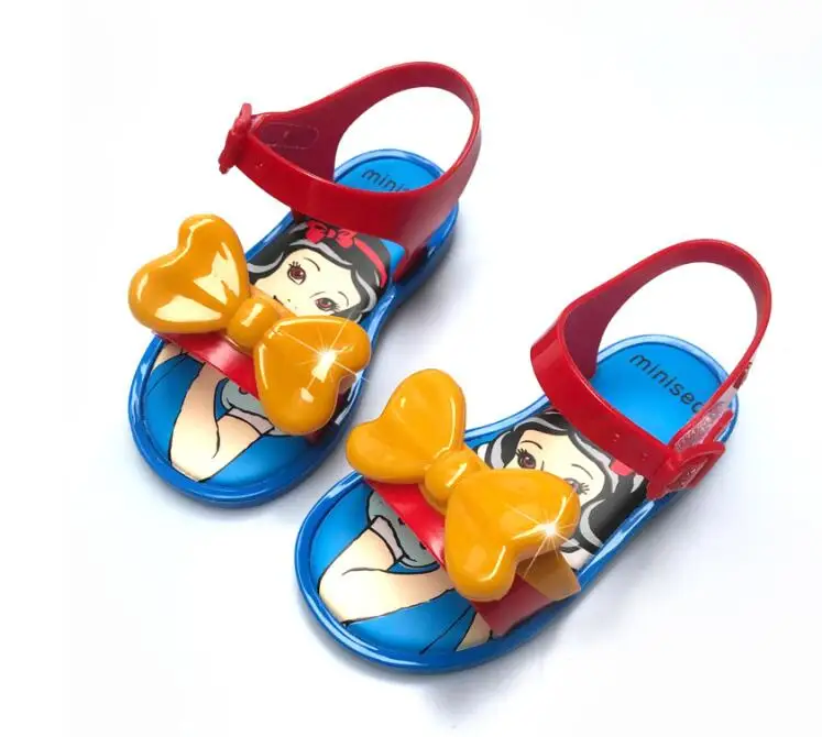 Children's Sandals Fashion New Girls Jelly Shoes Baby PVC Sandals Beach Shoes Non-slip Toddler Shoes Little Snow-White