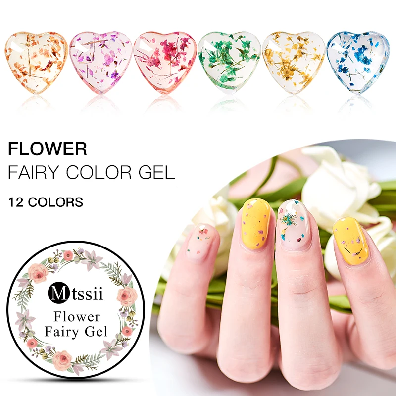 

Mtssii 5ml Floral Uv Gel Varnish beautiful Dried Flowers DIY Nail Art Gel Natural Fairy Soak Off Nail Gel Polish