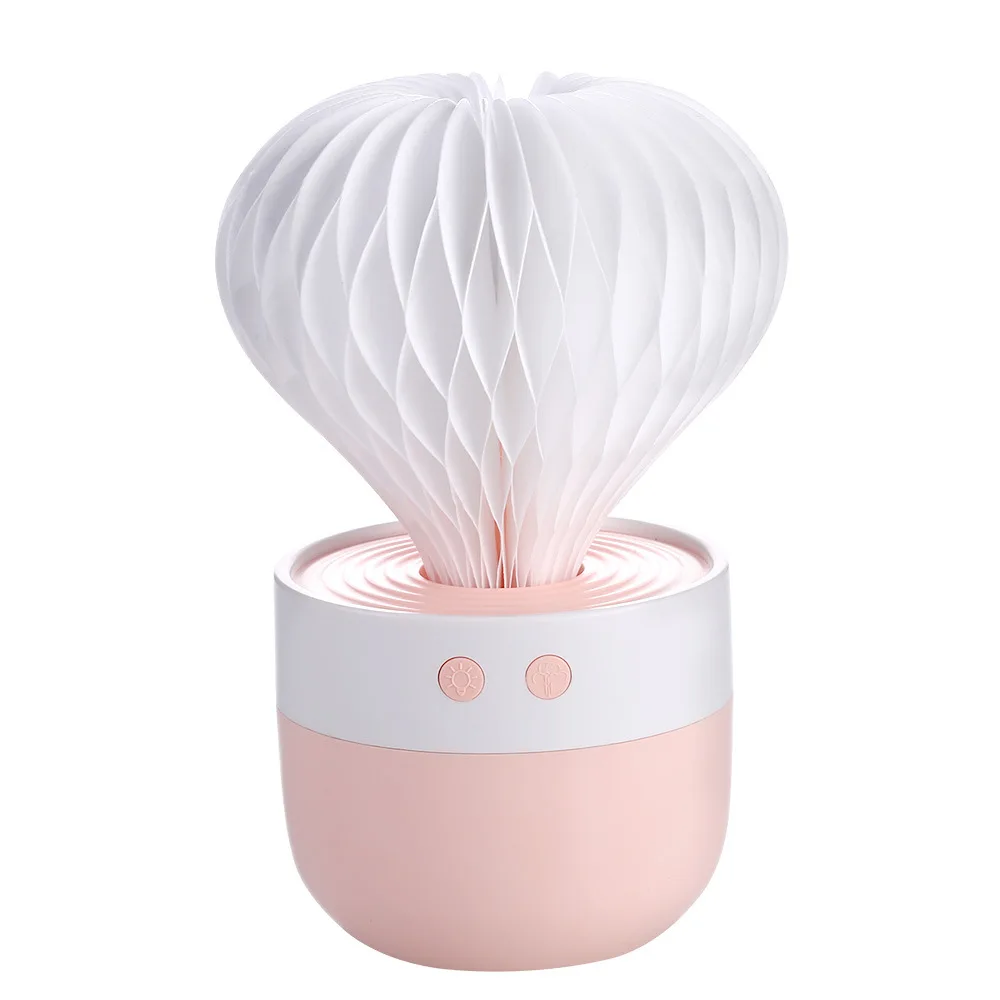 

New Electric Mini Cactus Shape Humidifier USB Office Air Purifier Car Mounted Humidifier with Bright Night Lamp Cute Design