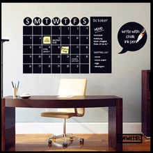 

ZM Chalkboard Calendar Decals Chalk Board Wall Sticker Home Decoration Vinyl Wall Decal Living Room Or Other Place Wall Art Deco