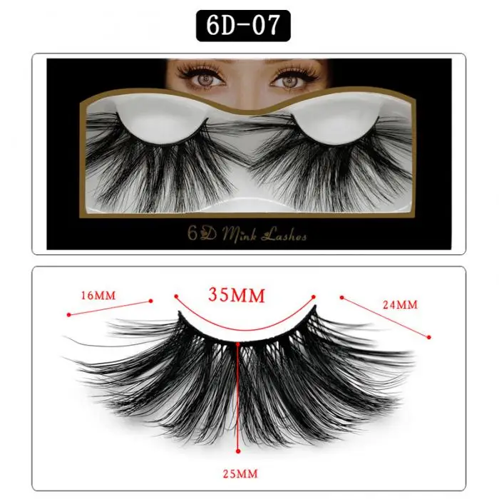 1 Pairs Mink Hair Eyelashes 25mm Soft Hand-made False Lashes for Women Girls 88