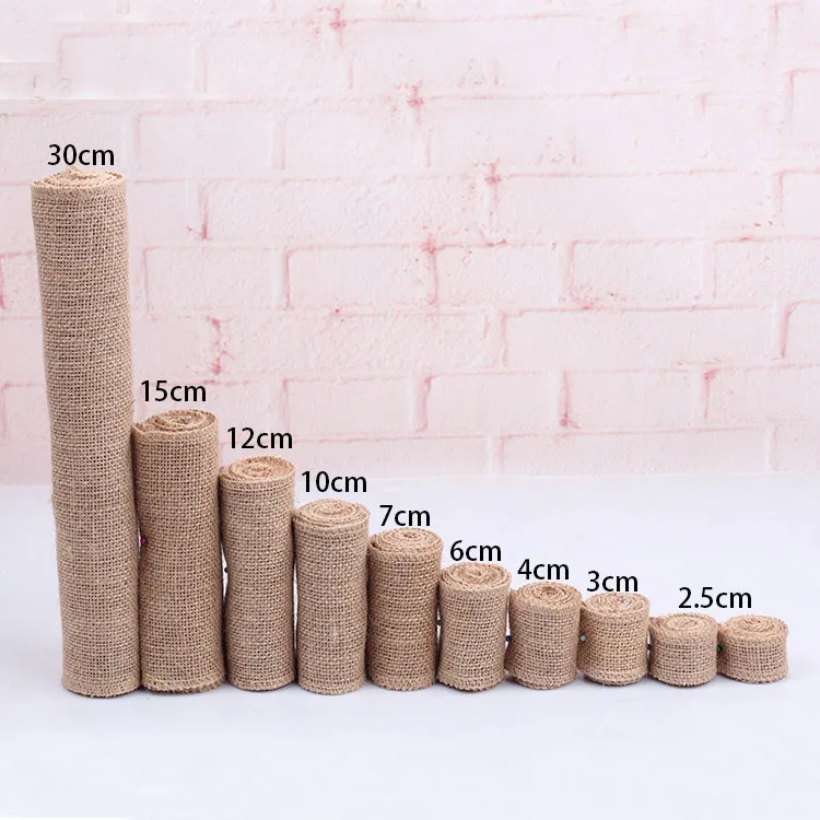 

5Meters Natural Jute Burlap Hessian Rolls Rustic Wedding Decoration Christmas Halloween Birthday Gift Wrapping Party Supplies