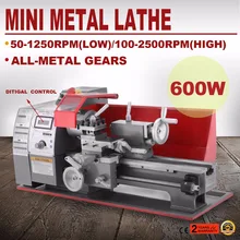 Износостойкий переменная скорость 600 Вт Металлообработка точность мини металлический токарный станок с высоким качеством