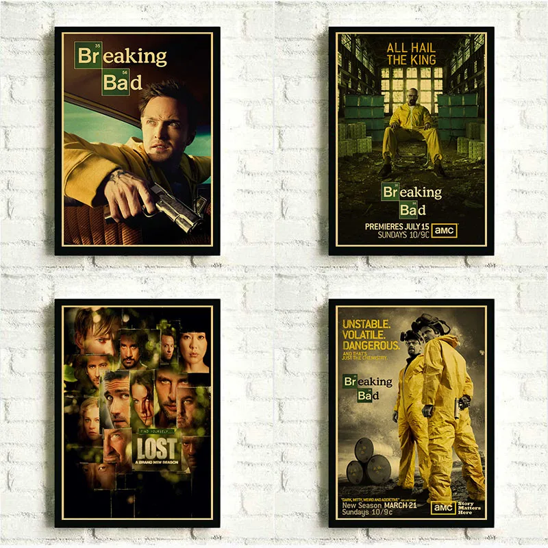 

Breaking Bad TV Show Poster Print Classic Movie Wall Pictures Home Bar Living Room Bedroom Wall Decoration Sticker