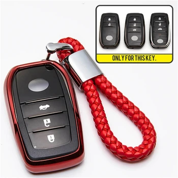 

TPU Car Keychain Cover For Toyota Camry Highlander Prado Crown Land Cruiser 200 Prius Vitz CHR Avensis Auris Corolla Avalon RAV4