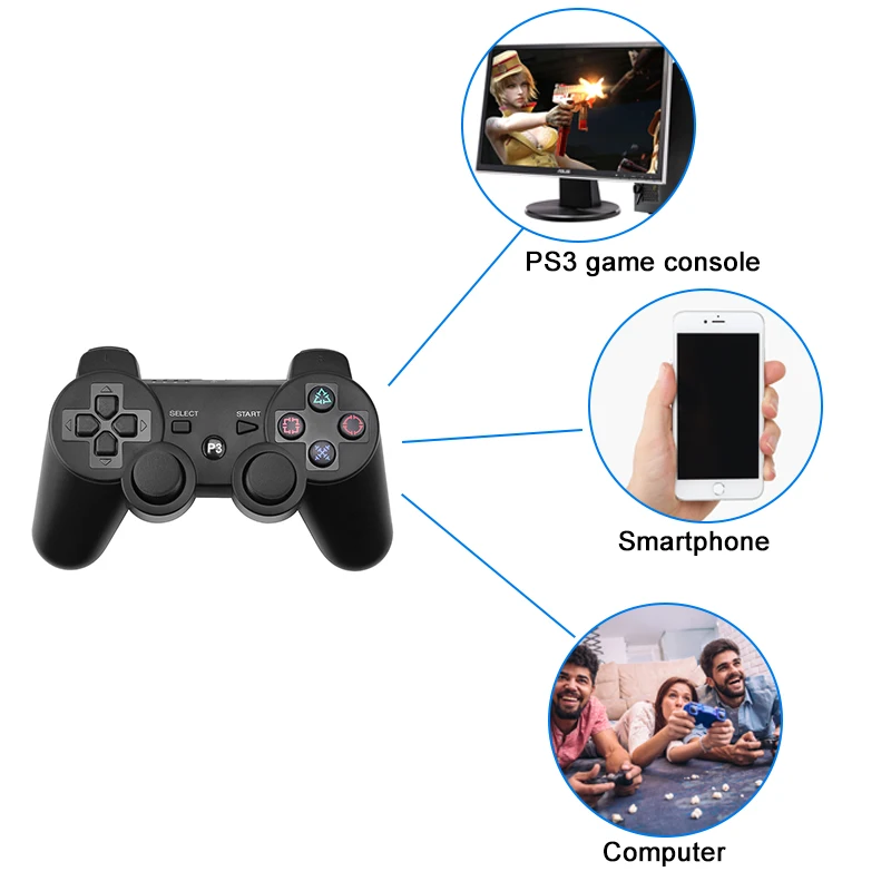 Беспроводной Bluetooth геймпад для PS3 контроллер Playstation 3 dualshock игровой джойстик