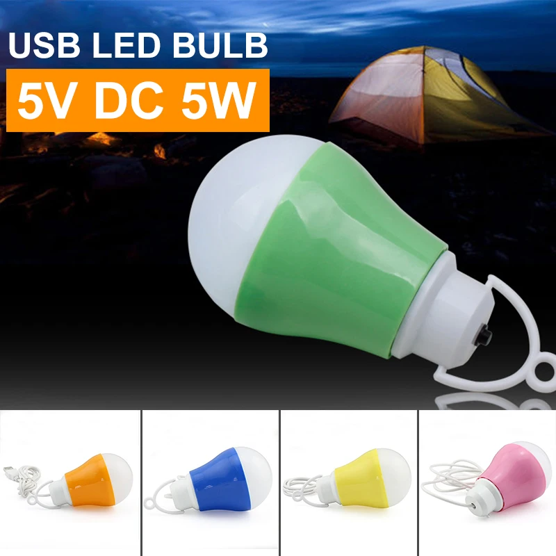 

DC 5V LED Lamp USB Bulb Light 5W Bubble Ball Camping Lampada Bombillas Led Portable Emergency Long Life Expectancy Night Light