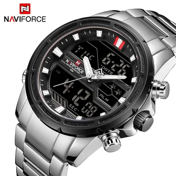 

NAVIFORCE Mens Quartz Analog Watch Luxury Fashion Sport Waterproof Wristwatch Steel Male Watches Clock Relogio Masculino 9138S