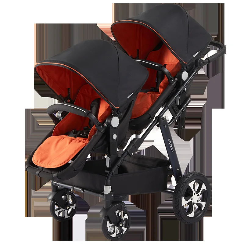 Double stroller portable twins strollers can sit can be folded baby stroller for newborns