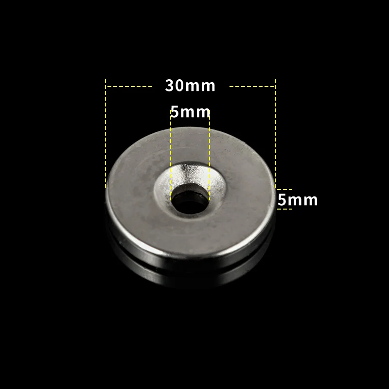 4x Strong 15mm x 5mm with 5mm Hole Neodymium Disc with Ring Hole Magnets