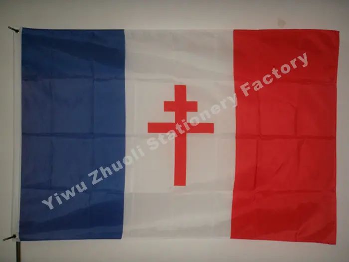 

Free France 1940-1944 Flag 150X90cm (3x5FT) 120g 100D Polyester Double Stitched High Quality Banner Ensign Free Shipping