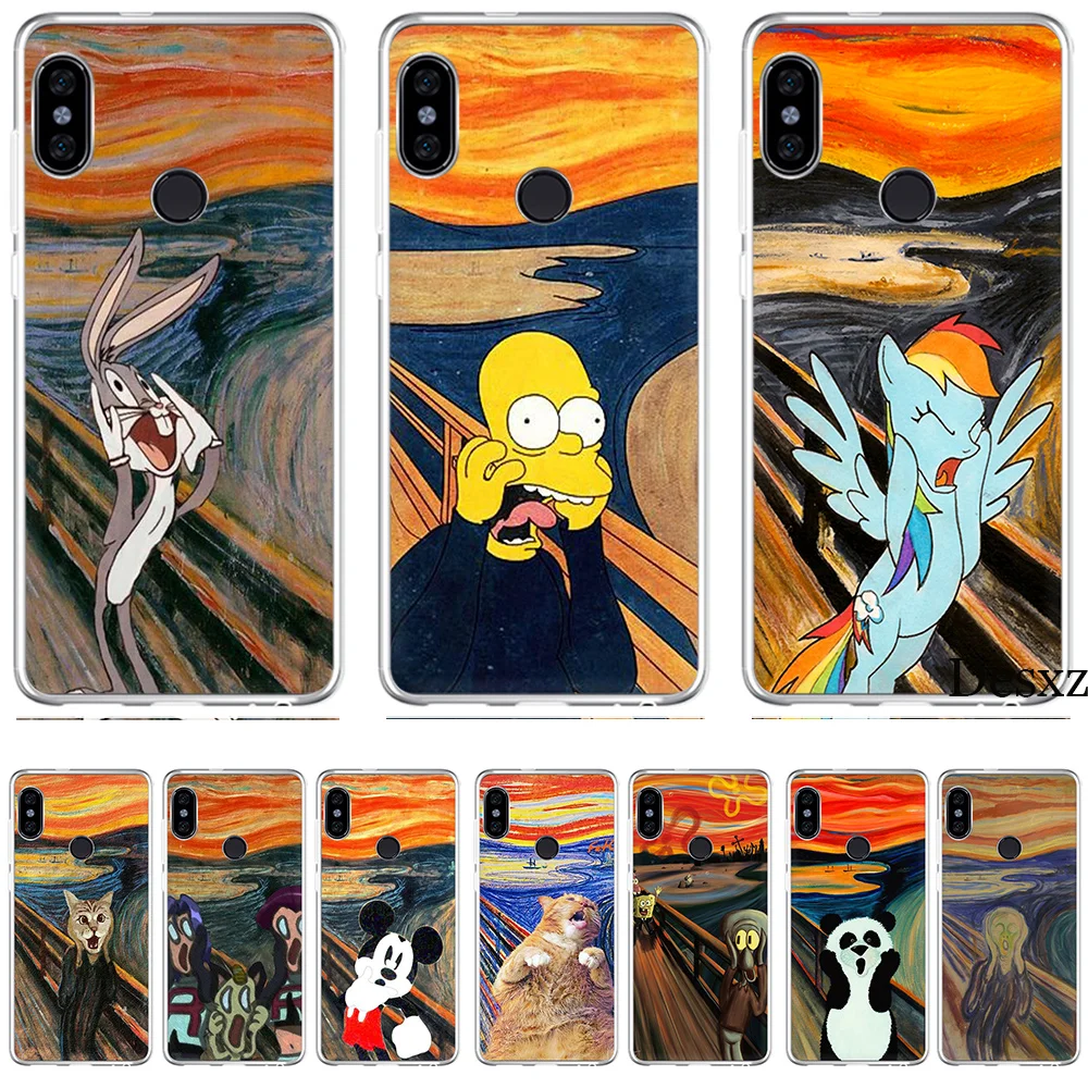 

Case Funny Van Gogh Painting Panda Mickey Cat For Xiaomi Redmi Mi 8 SE Note 5 5A 6 6X Pro MIX 2S A2 Lite Plus 4X 4A S2 F1 7 GO