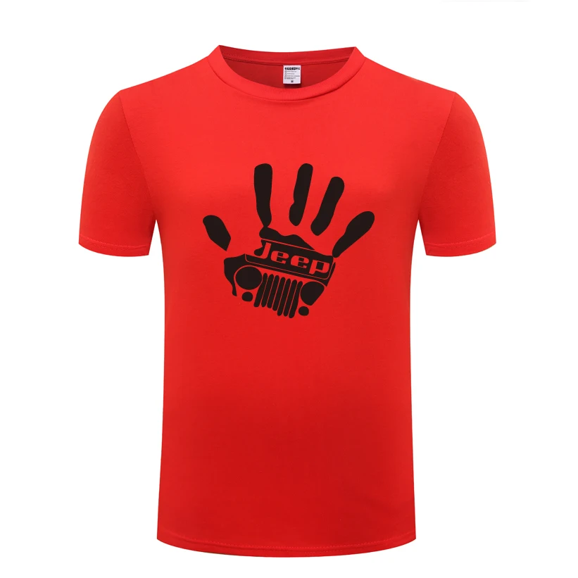 Jeep Wave Handprint Grill Wrangler Club креативная футболка, Мужская футболка, новинка, короткий рукав, круглый вырез, хлопок, Повседневная футболка, топ, футболка - Color: HOY HET