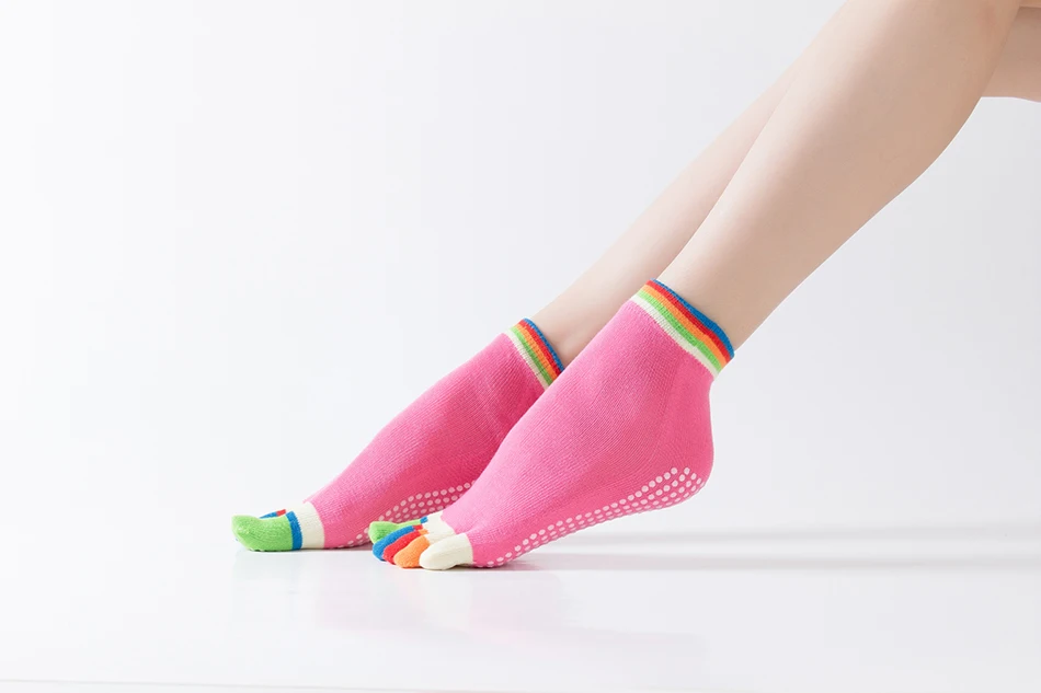 REXCHI 1 пара женские спортивные носки для йоги пять пальцев тапочки Нескользящие женские носки для пилатеса балетный каблук профессиональная защитная накладка для танцев