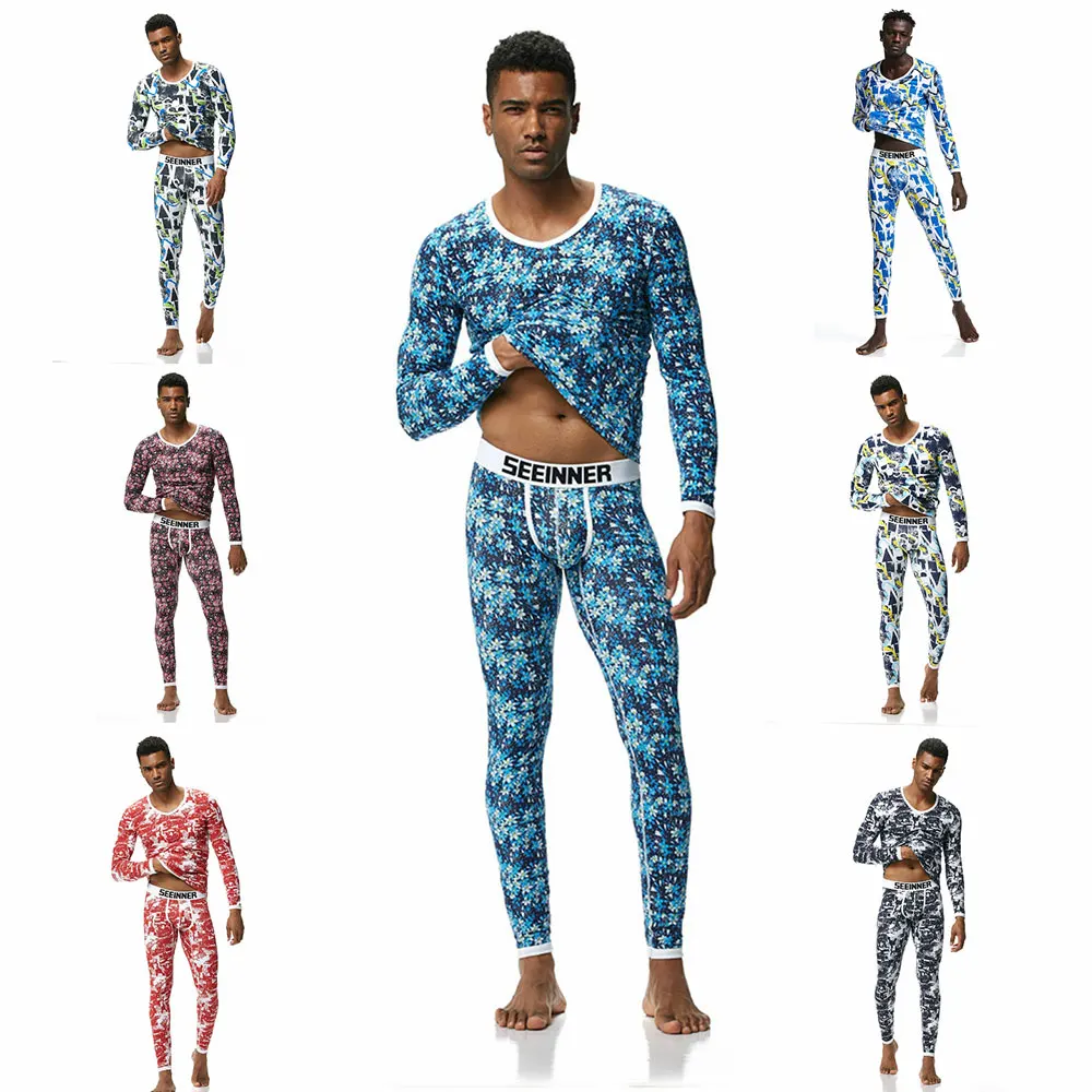 Men's Long Johns Cotton Organic natural solid Thermal Underclothes Underpants top down Autumn