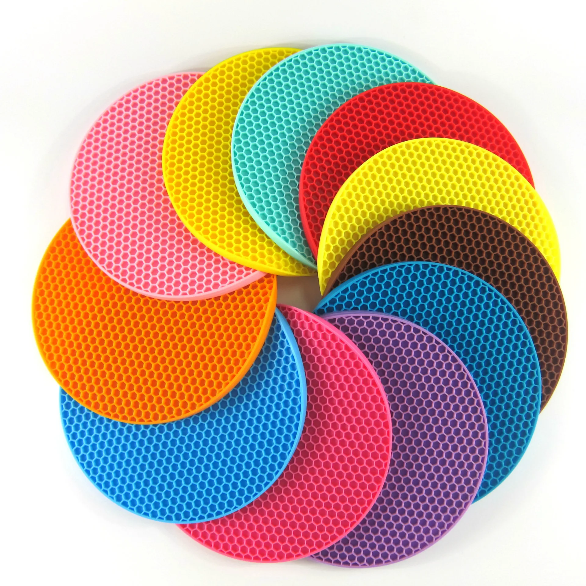 18cm Round Heat Resistant Silicone Mat Drink Cup Coasters Non-slip Pot Holder Table Placemat Kitchen Accessories