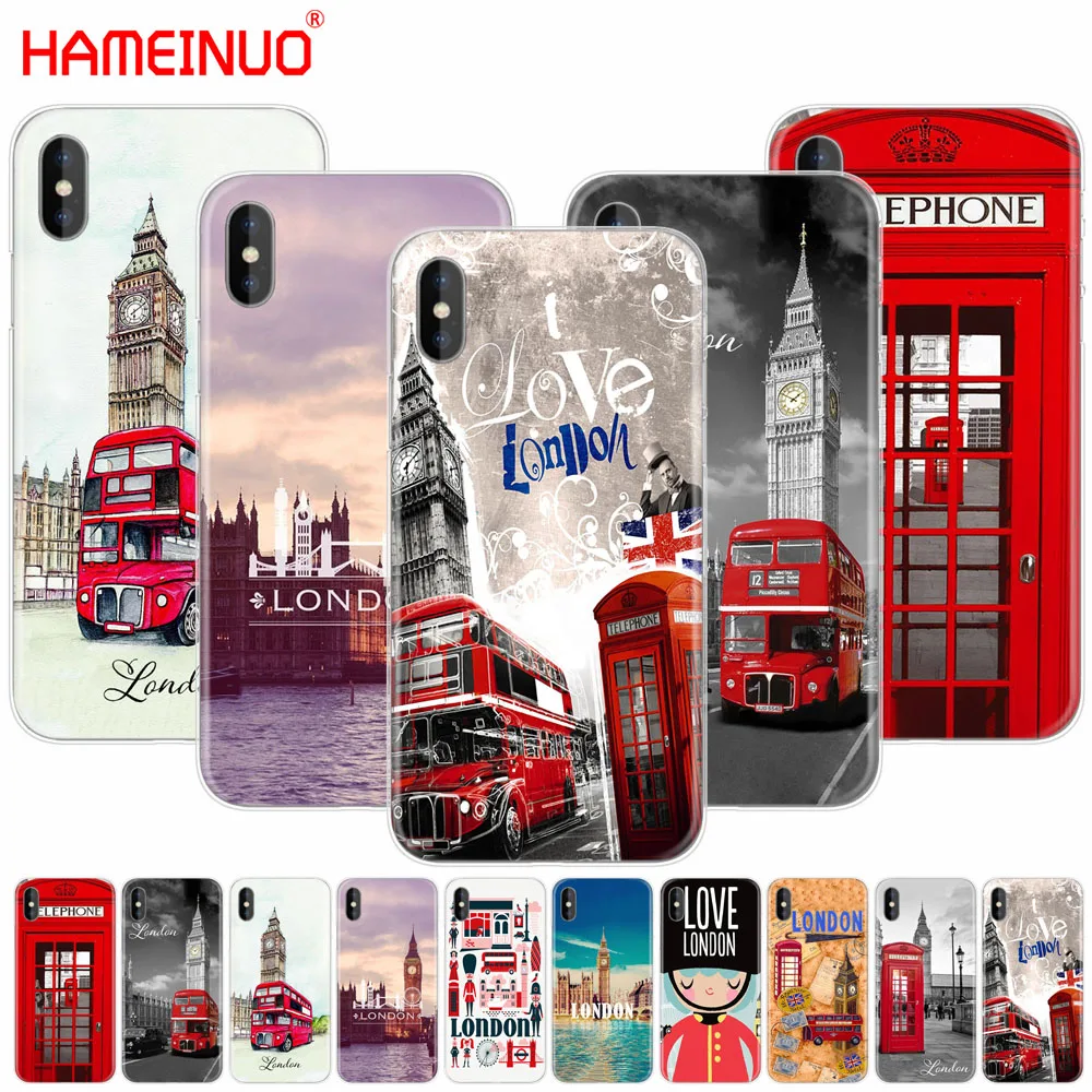 Hameinuo London Big Ben Bus Custodia Per Cellulare Per Iphone X 8 7 6 4 4S 5 5S Se 5C 6S Plus