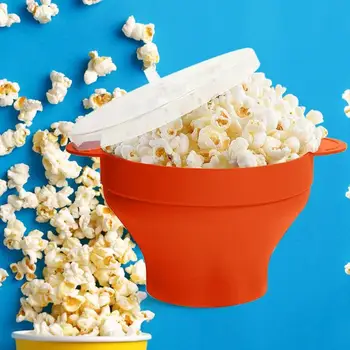 

Microwaveable Popcorn Maker Corn Bowl Non-Toxic and Environmentally Friendly With Lid Microwave Safe Kitchen Bakingware