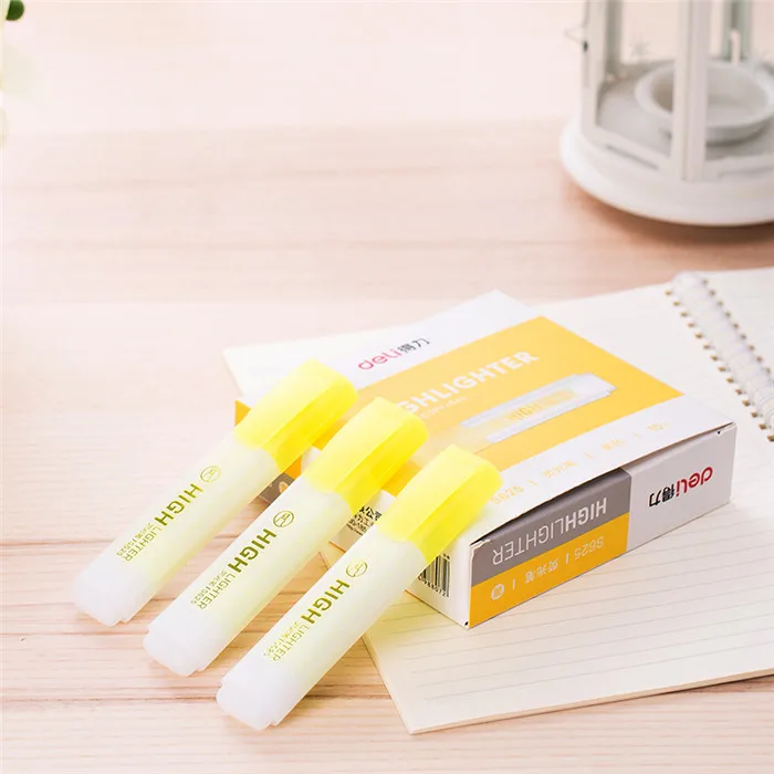 Deli 6 Color Highlighter Waterproof Art Drawing Writing Markers Pen Fast Dry Fluorescent Bright Color Office School Highlighters (31)