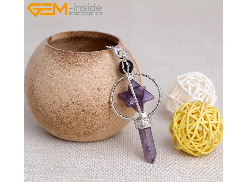 Merkaba палочка с природными кристаллами приданый маятник с чакрами для divination Настоящий камень подвеска Рэйки для женщин исцеляющая энергия