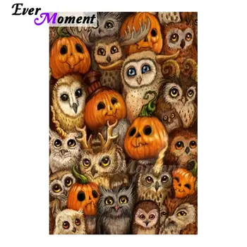 

Ever Moment Diamond Painting Pumpkin Owl Full Square Drill 5D DIY Cross Stitch Diamond Embroidery Decoration For Home S2F1633