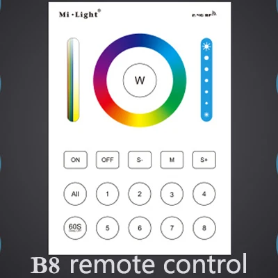 Milight FUT061 9 Вт RGB+ CCT Встраиваемый светодиодный потолочный светильник с регулируемой яркостью AC220V 2700K~ 6500K can 2,4G RF пульт дистанционного управления/APP/Amazon Голосовое управление - Испускаемый цвет: B8  Remote