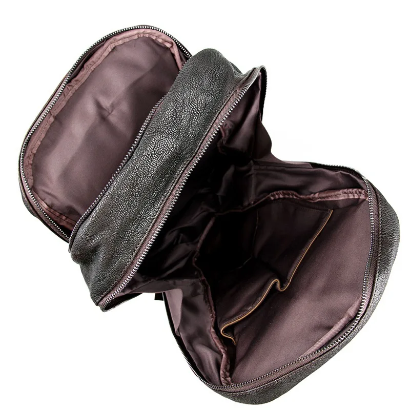 Nesitu большой емкости черный шоколад мягкая натуральная кожа овчины 14 ''ноутбук для женщин/мужчин рюкзаки мужчин дорожные сумки M7340